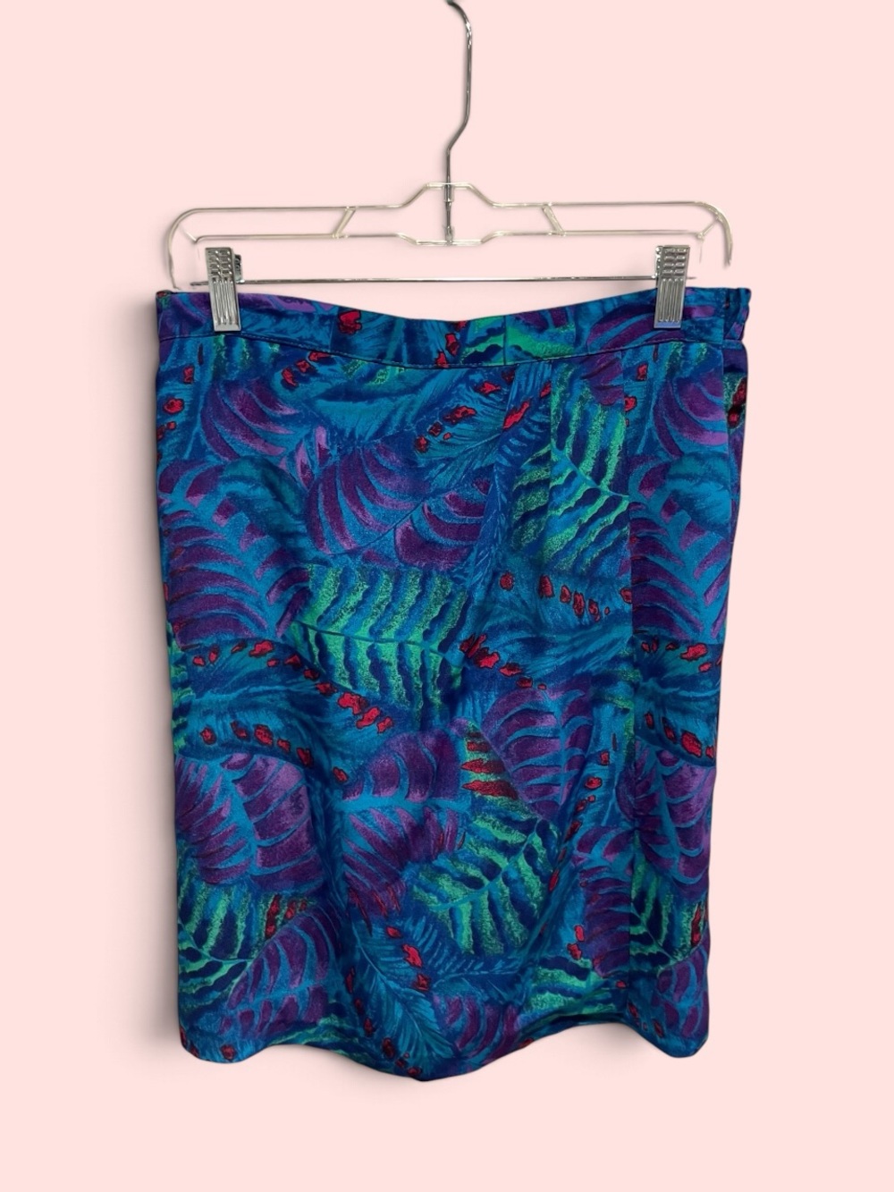 Cute 80s flowy waterlily tropical skort pull on elastic waist beach pool vacay